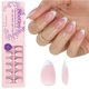 thumbnail image 1 of Press On Nails con forma de escarabajos French Tips, 224 unidades, rosa, para mujer, 1 of 8