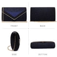 thumbnail image 3 of Bolso de noche Dasein Rhinestone de gamuza sintética para mujer, azul, 3 of 6