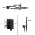 thumbnail image 6 of BWE 5012 Matte Black Rectangular Brass Stainless 2 Shower Valve Trim, 6 of 7