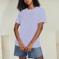 thumbnail image 2 of Cathalem T-Shirts Oversize pour Femmes Manches Courtes Col en V Mode 2024, Violet m, 2 of 3