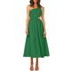 thumbnail image 2 of SAYOO vestidos largos acampanados para mujer 2022, verano sin mangas de un hombro fruncido Color sólido recorte de una pieza SAYOO casual, 2 of 6