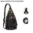 thumbnail image 4 of Tropical Flower Sling Backpack - Exotic Leaves & Blossom Pattern, Fashion Forward Crossbody Bag, 4 of 4