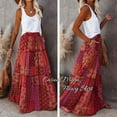thumbnail image 3 of Women's casual high waist tie printed long maxi skirt,, 3 of 11