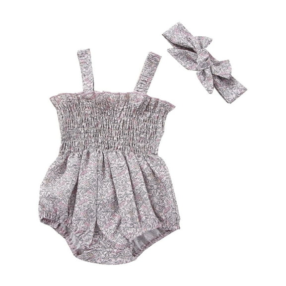 Baby Girl Outfits Cute Pattern Embroider Girls Ruffle Sleeveless Romper Bodysuit Baby Girl Gifts for Girls 6-12 Months