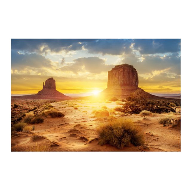 Sun and Desert Style Aquarium Fish Tank Background Poster PVC Adhesive Decor Paper (122*50cm)
