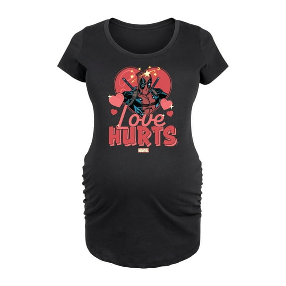 Marvel Deadpool - Valentine's Day Love Hurts - Maternity Scoop Neck Graphic T-Shirt