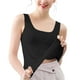 thumbnail image 5 of Pijama de manga corta para mujer, blusa lisa con cuello en U, de 3 piezas, 5 of 5