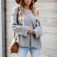 thumbnail image 6 of JINMGG V Neck Sweaters for Women Fall Winter Clearance,Women Sweater V-Neck Ripped Pullover Sweaters Crop Knit Jumper, 6 of 9