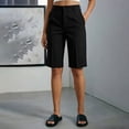 thumbnail image 2 of Landzoo Women'S Shorts Solid Color Elastic Waist With Pockets Summer Loose Fit Women Shorts Size L Black, 2 of 4