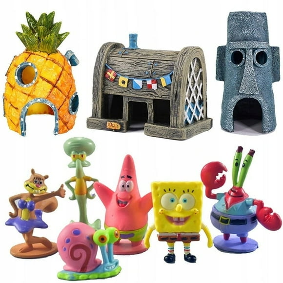 SET OF HOUSES FIGURES FOR Aquarium SPONGEBOB FIGURES HOUSES DECORATION Ornament