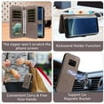 thumbnail image 4 of Asuwish Detachable Magnetic Zipper Wallet Phone Case with Flower Pattern and Screen Protector for Samsung Galaxy S8, Gray, 4 of 7