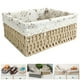 thumbnail image 3 of Cesta de ratán para almacenamiento, decoración del hogar, juguetes, aperitivos, fruta, pan. Ideal para la sala de estar. color crema A, 3 of 9