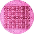 thumbnail image 1 of Ahgly Company Indoor Round Oriental Pink Traditional Area Rugs, 6' Round, 1 of 4