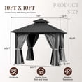 thumbnail image 5 of JolyDale 10' x 10' Hardtop Gazebo, Aluminum Frame Permanent Pavilion Double Galvanized Metal Roof with Curtains and Hooks for Garden, Patio, Backyard, Gray, 5 of 8