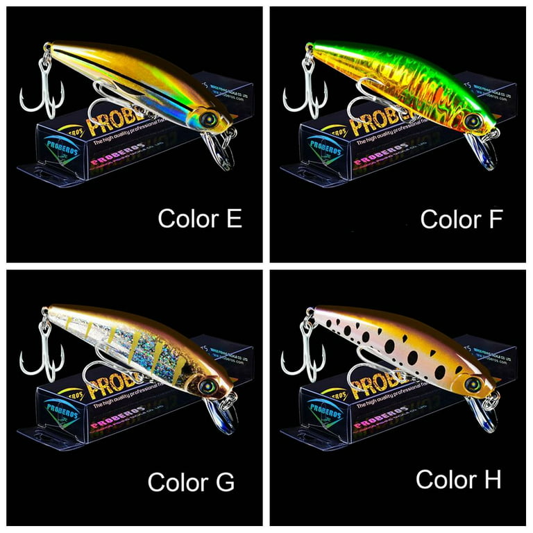 Japan Design Striped bass Tackle Crankbaits Slowly Sinking Minnow Baits  Winter Fishing Minnow Lures Fish Hooks COLOR A