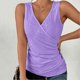 thumbnail image 4 of Women's Sleeveles T-shirt Versatile Waist-skimming V-neck Top Soft Skin-friendly Summer Top, 4 of 5