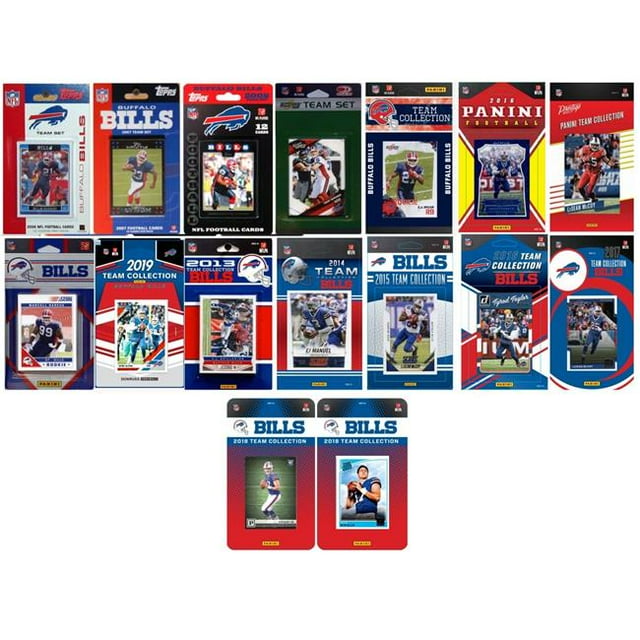 C&I Collectables BILLS1619TS NFL Buffalo Bills 16 Different Licensed Trading Card Team Set