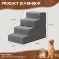 thumbnail image 3 of Ktaxon 5-Step Dog Stairs for High Bed, Updated Non-Slip Pet Steps with Removable Washable Cover, Dark Grey, 3 of 8