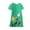 0067#GreenDandelion, variant on Toddler Girls Short Sleeve Dress Cotton Casual Green Dot Bunny Applique Jersey Shirt Playwear Dresses 4T