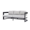 thumbnail image 3 of Christopher Knight Home Modern Outdoor Patio 3 Seater Sofa, Dark Gray Aluminum Frame, Light Gray Cushion, 3 of 12