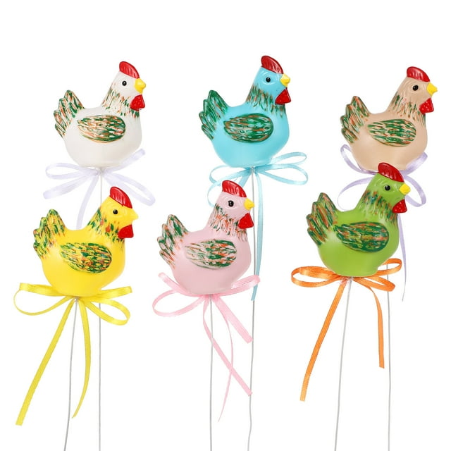 6 piezas decoración de animales de estimulación de Pascua adorno de corte de figura animal de plástico