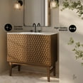 thumbnail image 3 of Bosse 36" Freestanding Bathroom Vanity in Brown Oak with 3-Hole Widespread Sink Top, 3 of 11
