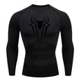 thumbnail image 3 of Camiseta de compresión para hombre, camiseta negra de manga larga, protector solar para Fitness, camiseta larga informal transpirable de secado rápido de segunda piel 4XL, 3 of 5