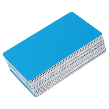 Herwey Appareil de Bureau, Plaque de Carte en Métal, 50 Pcs Bleu 0.45mm Épaissir Marquage Matériau de Test Plaque de Nom Plaque en Aluminium