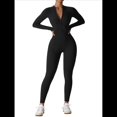 thumbnail image 2 of Mono Deportivo de Larga para Mujer, con Cremallera, Pantalón y Pantalones, Body Ajustado Camiseta Negra de Larga S, 2 of 8