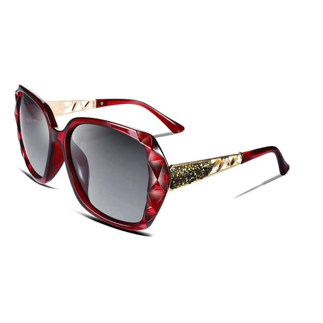 Gafas de Sol Polarizadas para Mujer FEISEDY Cuadradas Brillantes B2289