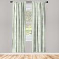thumbnail image 3 of Ambesonne Art Deco Curtains, Green Geometric Circles, Pair of 28"x84", Pale Green and White, 3 of 5