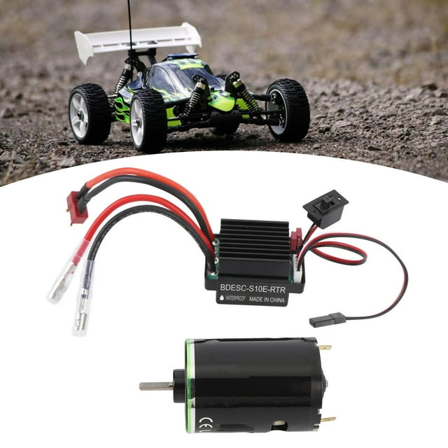 540 Brushed Motor RC Car, High Torsion Motor ESC Set, 360A ESC T Plug, Robust Construction Cooling Fan, Ideal For Challenging Terrains, RC Brushed Motor ESC Set