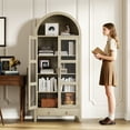 thumbnail image 4 of 71" Tall Arched Kitchen Pantry Cabinet with LED Lights, Adjustable Shelves, 4 of 7