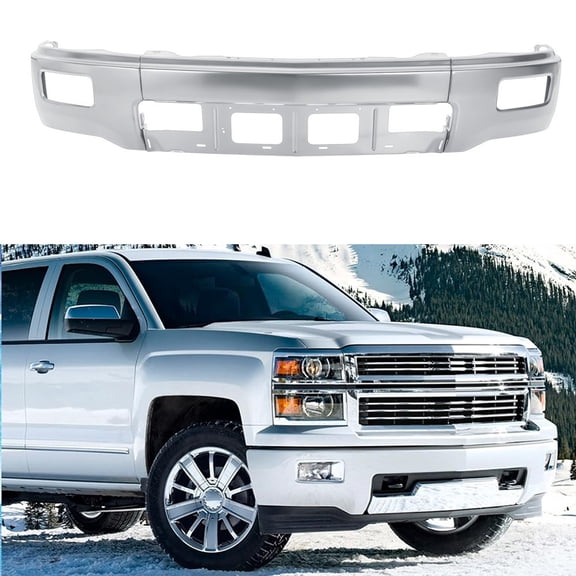 For 2014-2015 Chevy Silverado 1500 Front Bumper Face Bar Chrome W/ Fog Fhkzyleel