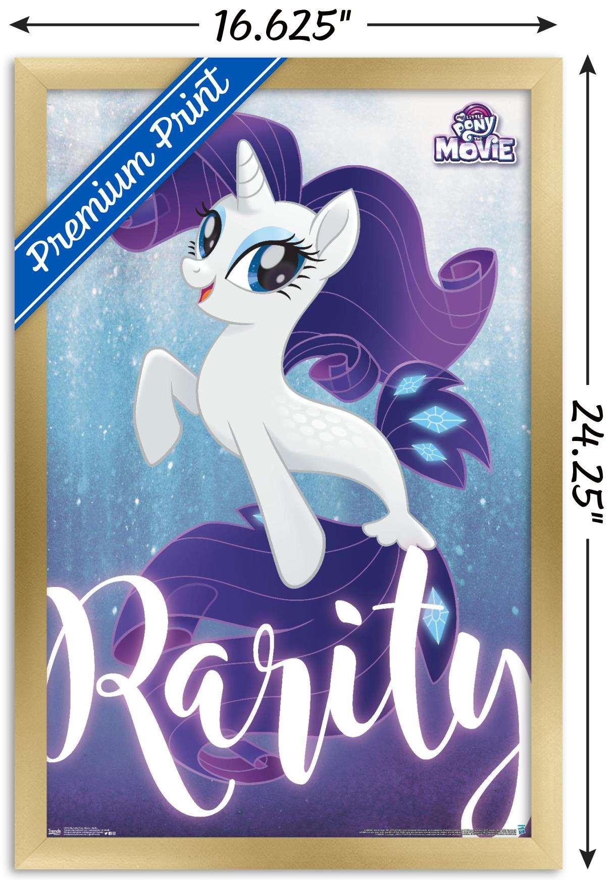 Hasbro My Little Pony Movie - Rarity Wall Poster, 14.725" x 22.375", Framed