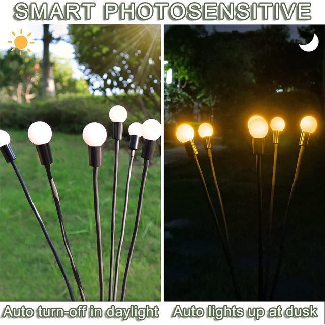 Amdohai Solar LED swing firefly light outdoor lawn engineering lighting lamp 8 head swing light with the wind