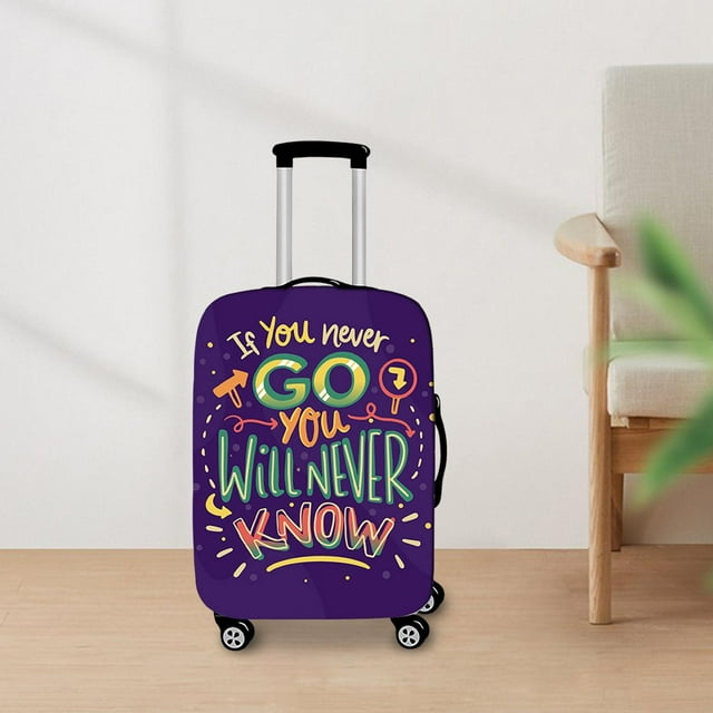 Elastic Luggage Cover Anti Scratch Spandex Suitcase Protector for Holiday Purple 18-20inch
