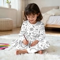 thumbnail image 5 of WOYY Halloween Girl Coloring Pajamas Long Sleeve Top Pants Comfy Sleepwear Set, Sizes 2-10, 5 of 7
