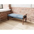 thumbnail image 4 of Pemberly Row Waiting Reception 2 Seat Bench Wood Frame in Blue, 4 of 5