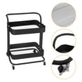 thumbnail image 3 of Carrito de 2 Niveles, Carrito de Almacenamiento Rodante, Carrito Organizador para Sala de Estar, Cocina, Dormitorio, Negro, 3 of 5