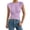 Light Purple #006, variant on Women's Cinched Waist Wrap Top Cap Sleeve Tie Back Going Out Workout Business Casual Tops, XS