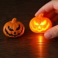thumbnail image 5 of Halloween Mini Pumpkin Candle Lights—12 Pack, Flameless Short Electronic Candles for Halloween Party Home Indoor Decorations, 5 of 6
