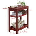 thumbnail image 5 of Kings Brand Furniture - Slim Wood Side End Table with Storage Shelves & Pull-Out Tray, Nightstand for Bedroom, Living Room, Red, 5 of 5