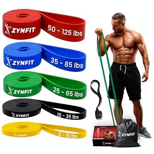 Set de bandas de resistencia ZYNFIT de 5 niveles con anclaje para puerta