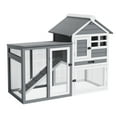 thumbnail image 2 of EDTara Wooden 2-Story Rabbit Hutch, 45" Outdoor Bunny Cage Featuring Pull-Out Tray, Easy-Access Ramp, and Waterproof Roof for Small Animals and Poultry, 2 of 8