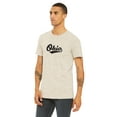 thumbnail image 2 of Daxton Adult Unisex Tshirt Ohio Script with Vertical on the Back, Oatmeal Black, 2XL, 2 of 3