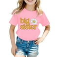 thumbnail image 1 of NINGMENG Hauts et T-Shirts pour Filles Tout-Petits Imprimé Lettre Col Rond Manches Courtes Mode Décontractée Chandail T-Shirts Extérieur, Rose, 3-4 Ans, 1 of 3