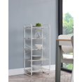 thumbnail image 1 of Liese 5 Tier Free Standing Kitchen Bakers Rack, White Metal Frame & Wood Storage Shelves, Transitional, 1 of 5