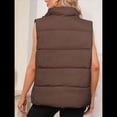 thumbnail image 4 of Chaleco Acolchado para Mujer, Abrigos de Abrigo, Chaquetas y Abrigos con Bolsillos. Marrón XL, 4 of 8