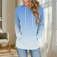 thumbnail image 2 of Olyvenn Womens Fall Winter Hoodies Sweatshirt Trendy Oversized Drawstring Pullover Shirt Tie Dye Loose Gradient Tops with Pockets Light Blue XL, 2 of 6